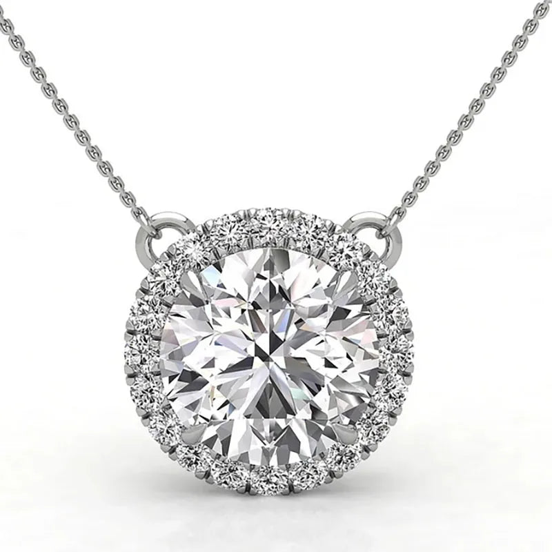 Round diamond pendant necklace design