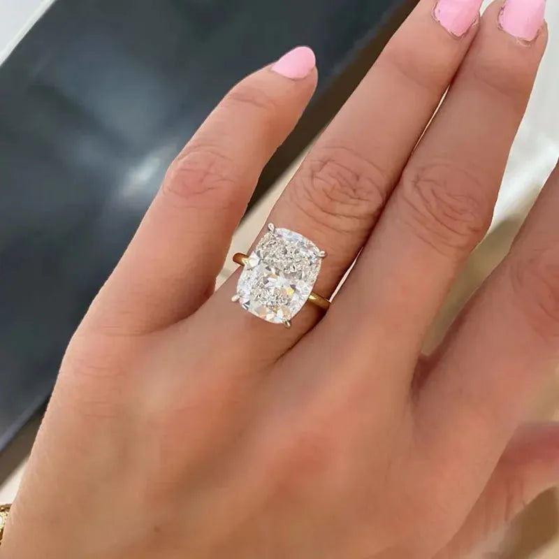 Cushion-cut diamond solitaire ring