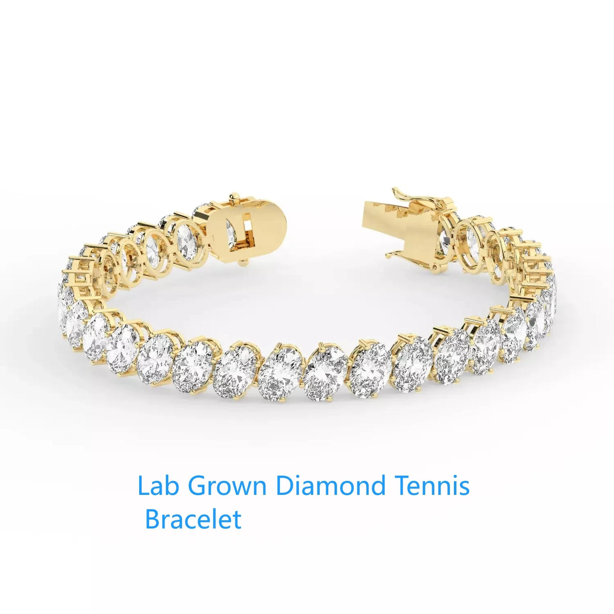 Oval lab-grown diamond tennis bracelet