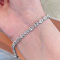 Lab-grown diamond tennis bracelet featuring oval and emerald-cut options
