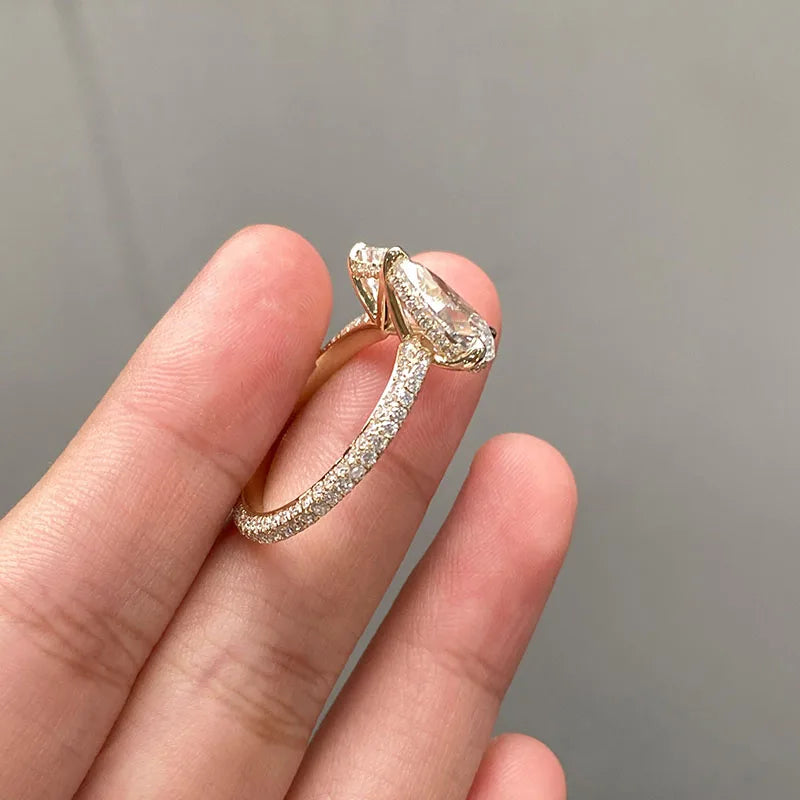 Contemporary two-stone lab-grown diamond ring