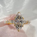Marquise-cut lab-grown diamond engagement ring