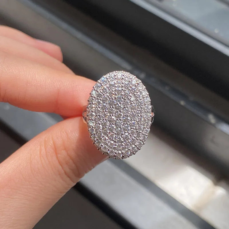Round lab-grown diamond statement ring