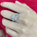 Cushion-cut lab-grown diamond halo ring
