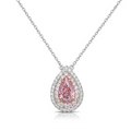 Light pink pear lab-grown diamond pendant necklace