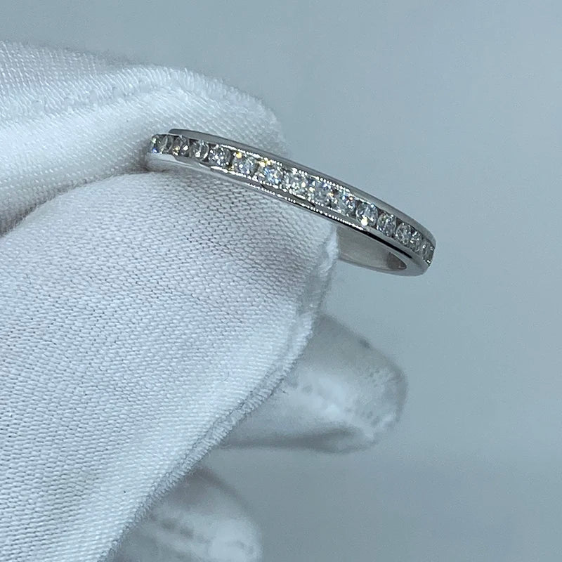 Full eternity ring with channel-set round diamonds