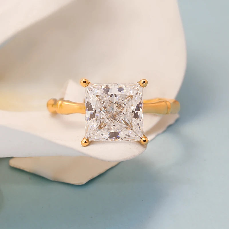 Princess-cut lab-grown diamond engagement ring