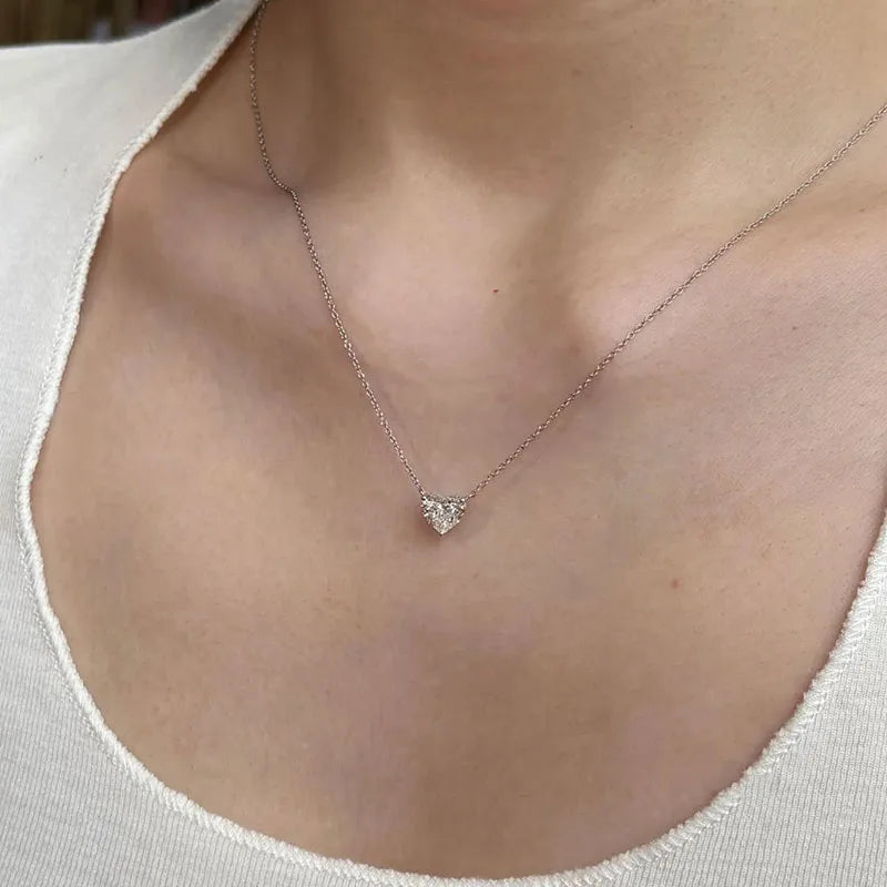 Lab-grown diamond heart necklace design