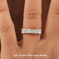Five-stone princess-cut lab-grown diamond band in gold