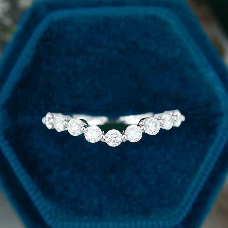 Delicate lab-grown diamond band with round stones