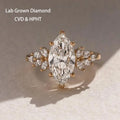 Marquise lab-grown diamond accent ring