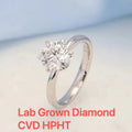 2.5 carat round lab-grown diamond ring with accent stones