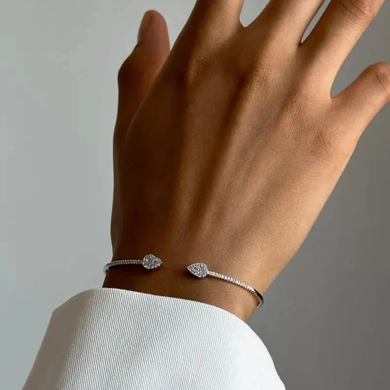 Open lab-grown diamond cuff bracelet
