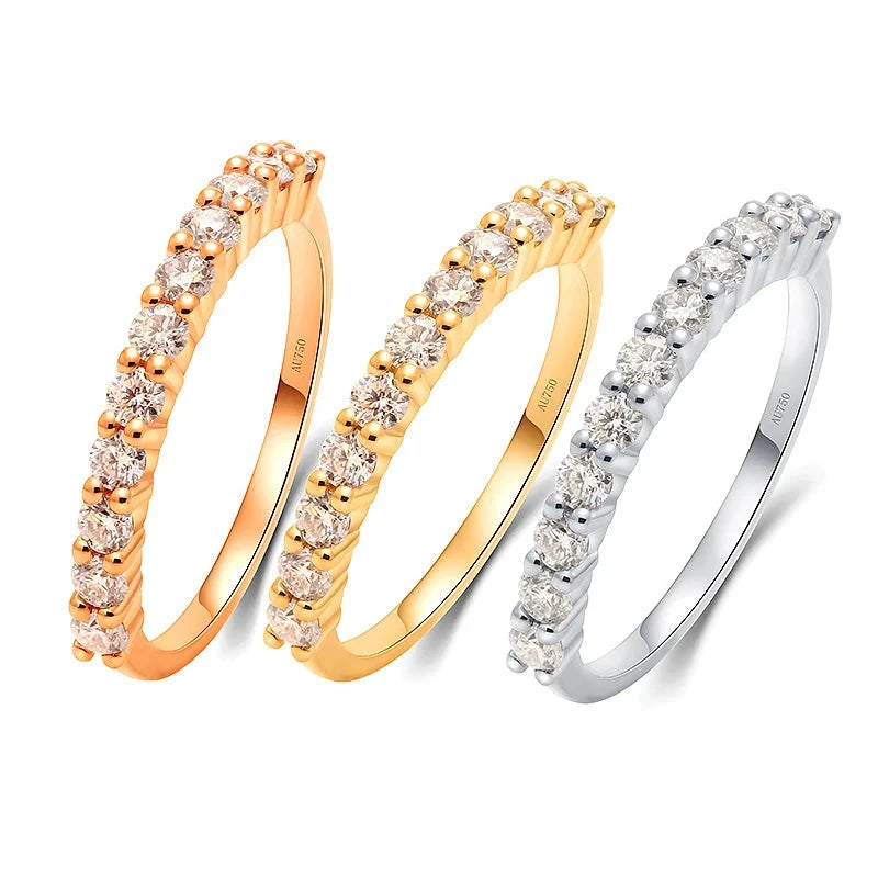 Prong-set round diamond band
