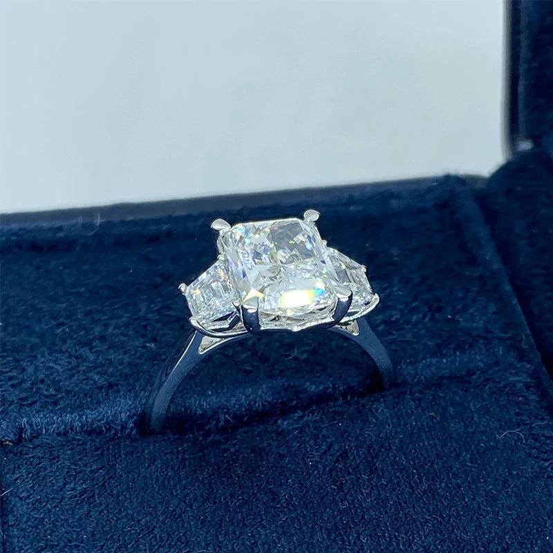 Prong-set radiant-cut lab-grown diamond engagement ring