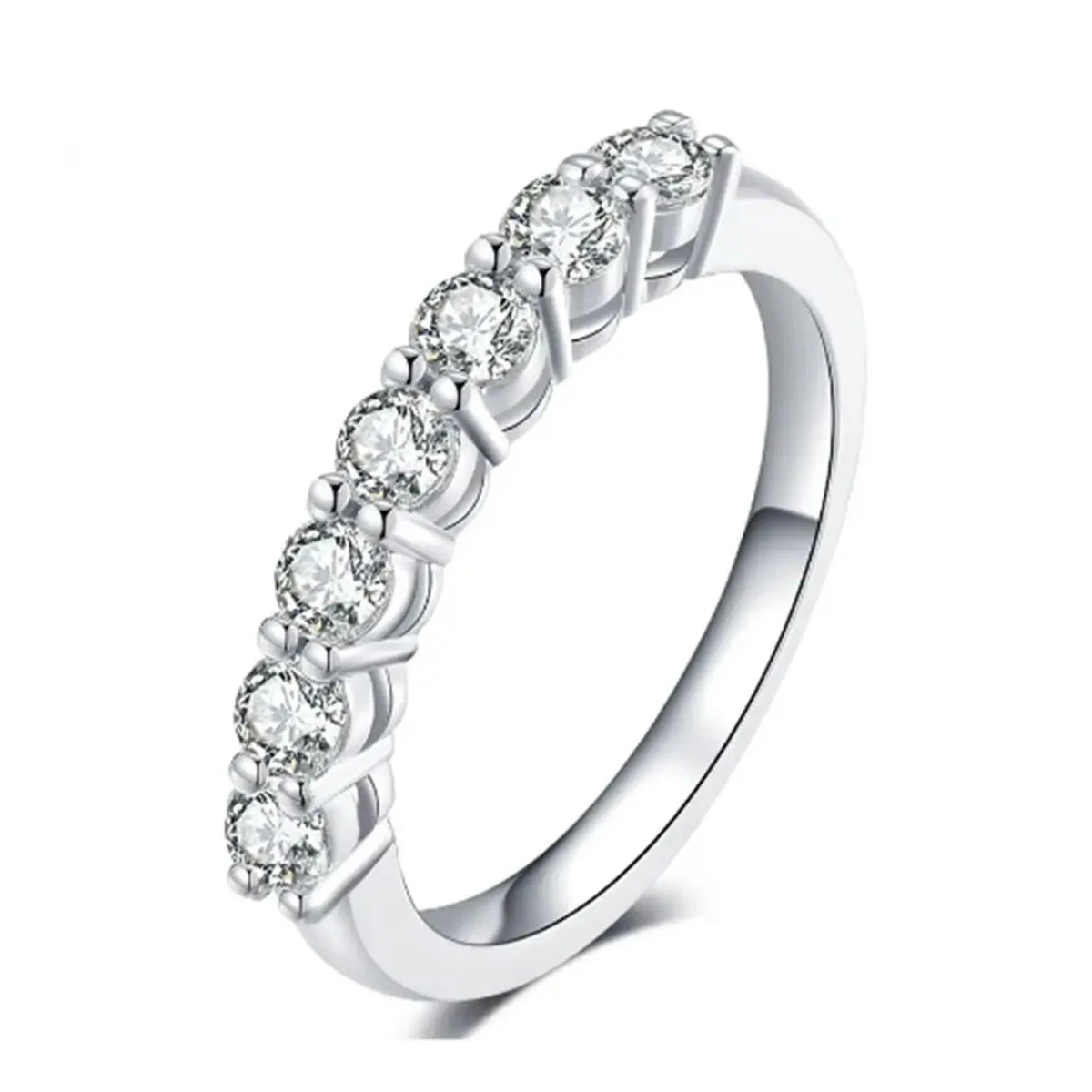 Round lab-grown diamond wedding band in 14K gold