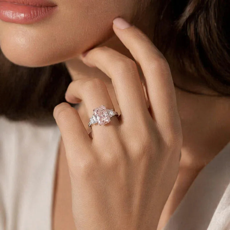 Fancy pink diamond engagement ring