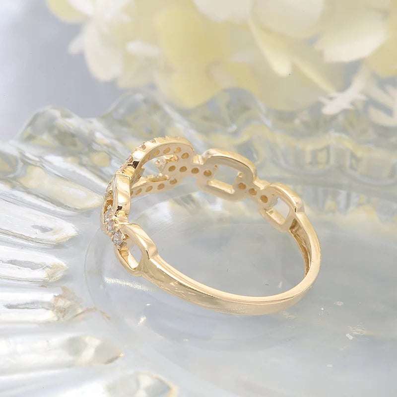 Fine diamond stacking ring with round stones