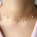 Seven-stone round lab-grown diamond necklace
