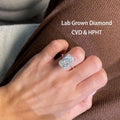 Radiant-cut lab-grown diamond statement ring