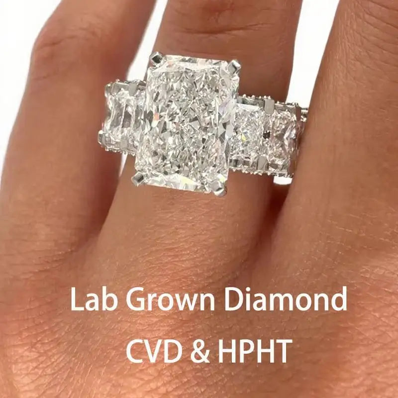 Radiant-cut lab-grown diamond statement ring