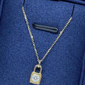 Lab-grown diamond lock pendant necklace