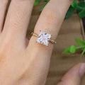 Three carat princess-cut lab-grown diamond solitaire ring