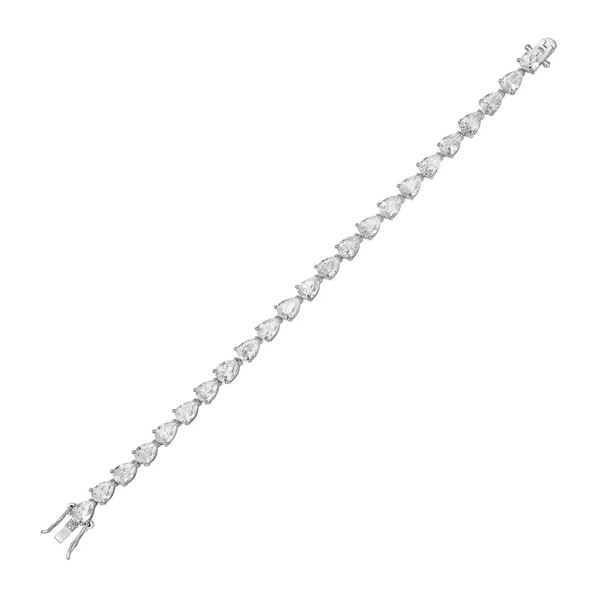 Pear-cut diamond line bracelet