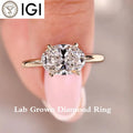East-west oval lab-grown diamond ring