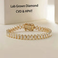 Oval lab-grown diamond bezel tennis bracelet