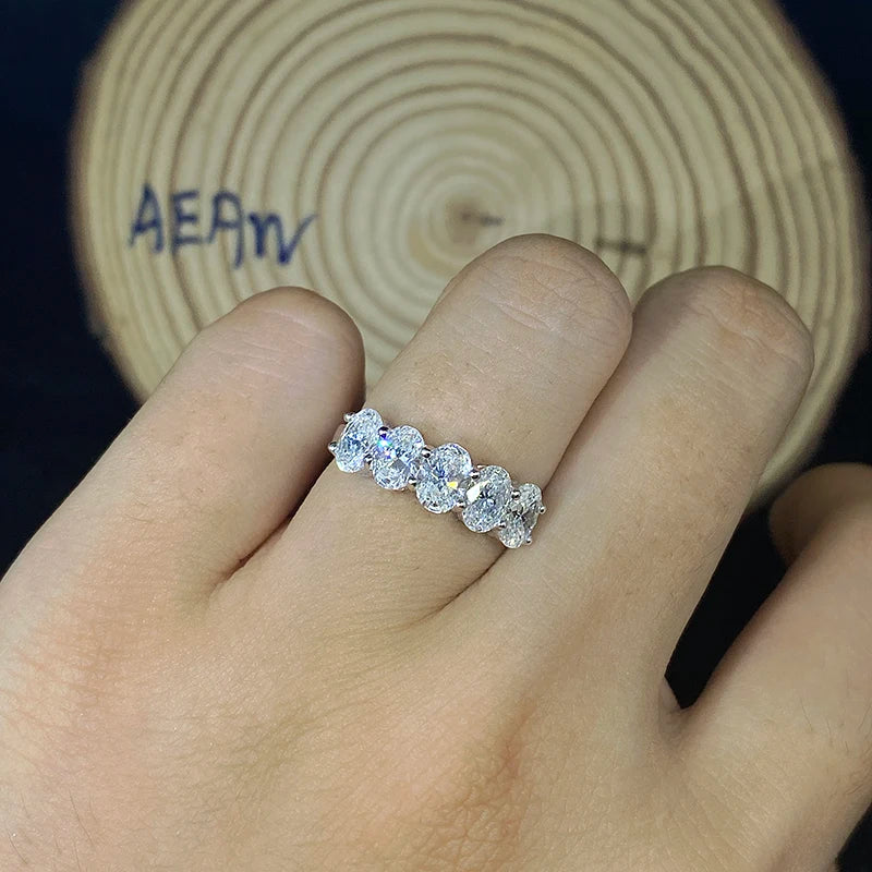 Five-stone oval lab-grown diamond ring