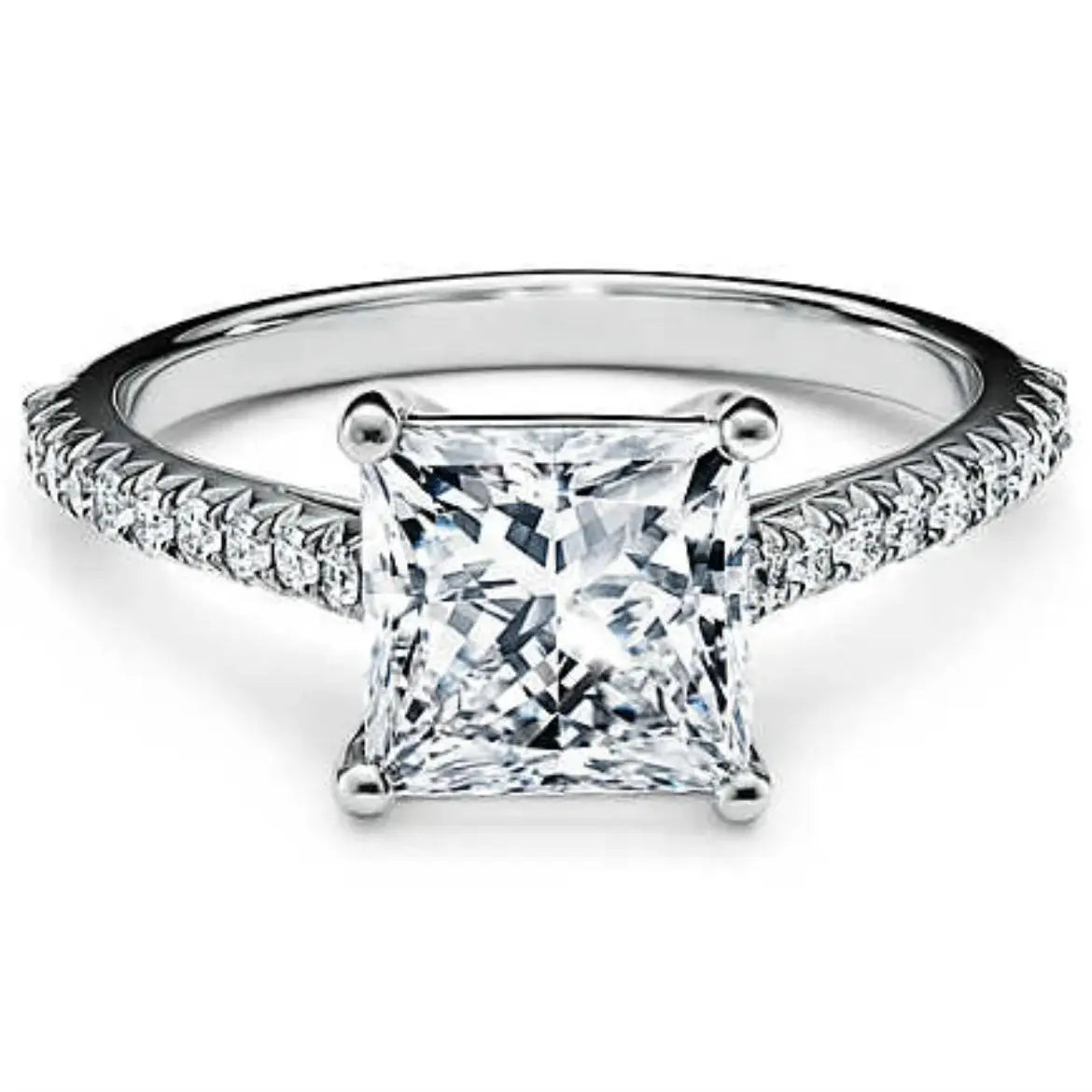Princess-cut lab-grown diamond band in gold