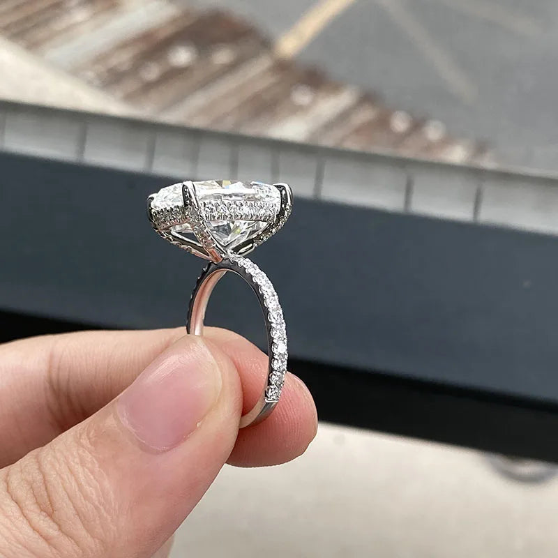Large oval lab-grown diamond ring