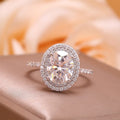 Three carat oval lab-grown diamond engagement ring