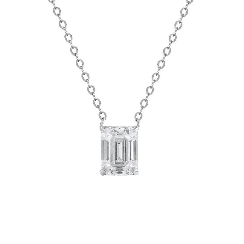 Emerald diamond solitaire pendant design