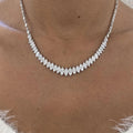 Marquise lab-grown diamond tennis necklace