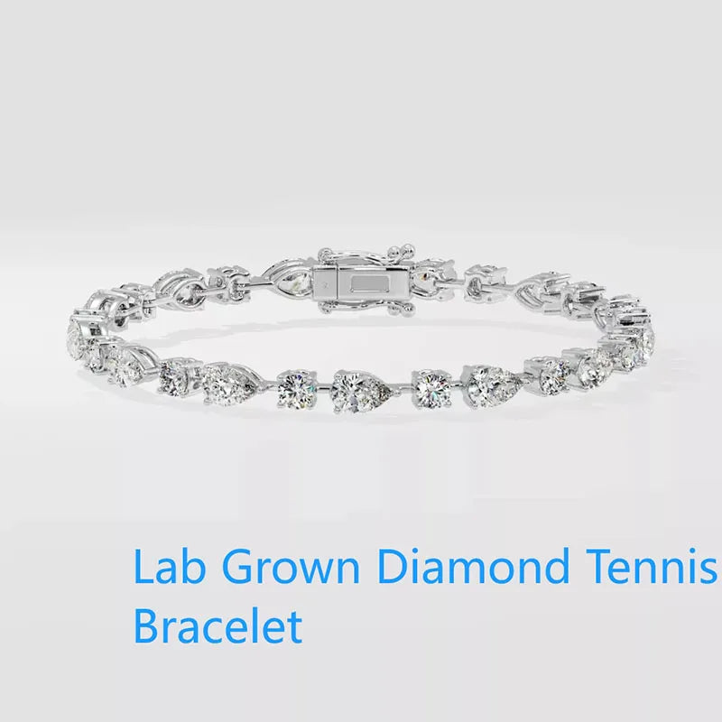 Lab-grown diamond tennis bracelet in gold