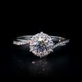 Round lab-grown diamond engagement ring