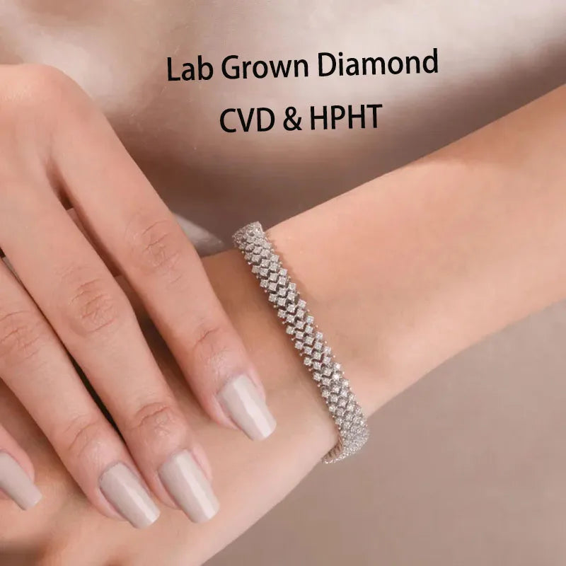 Round lab-grown diamond tennis bracelet