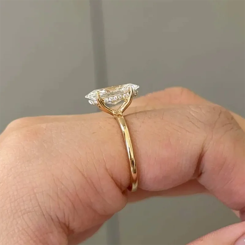 Marquise lab-grown diamond in solitaire ring