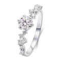 Round lab-grown diamond engagement ring