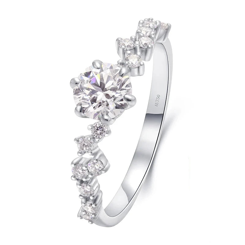 Round lab-grown diamond engagement ring
