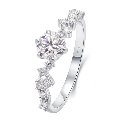 Round lab-grown diamond engagement ring