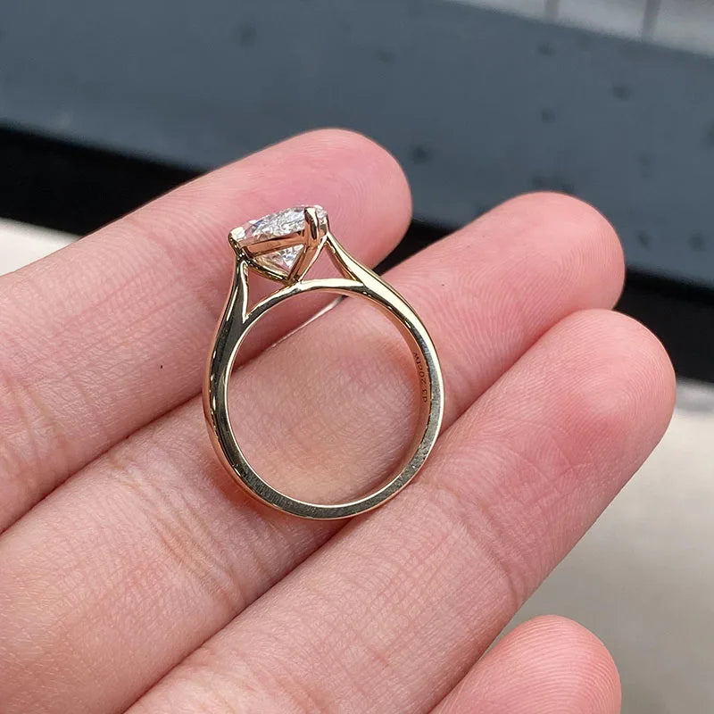 Marquise lab-grown diamond ring with prong setting