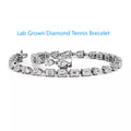 Pear and emerald lab-grown diamond tennis bracelet