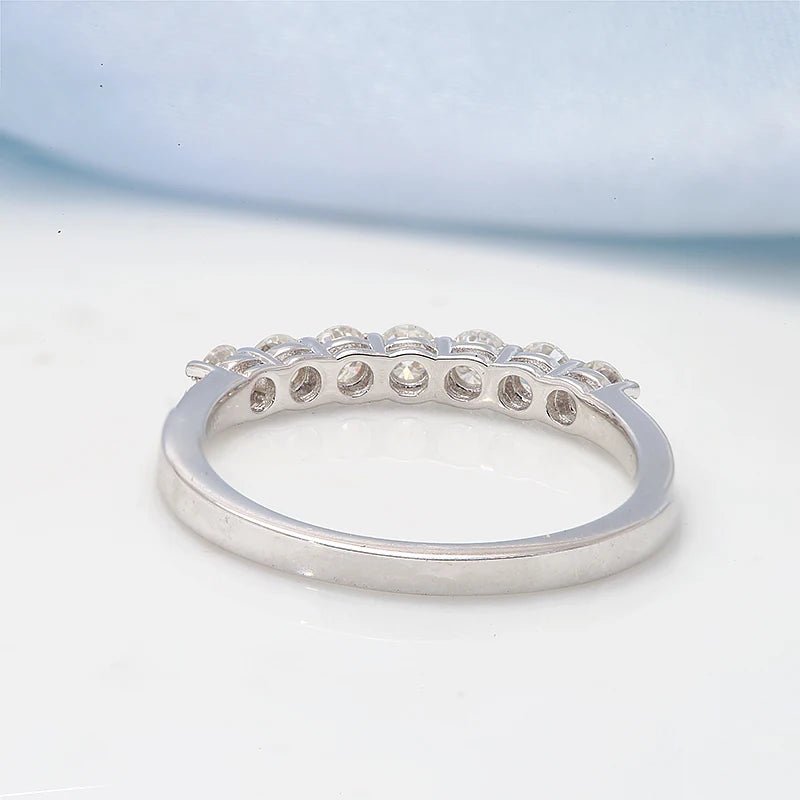 Prong-set lab-grown diamond seven-stone gold ring