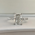 One carat radiant-cut lab-grown diamond engagement ring