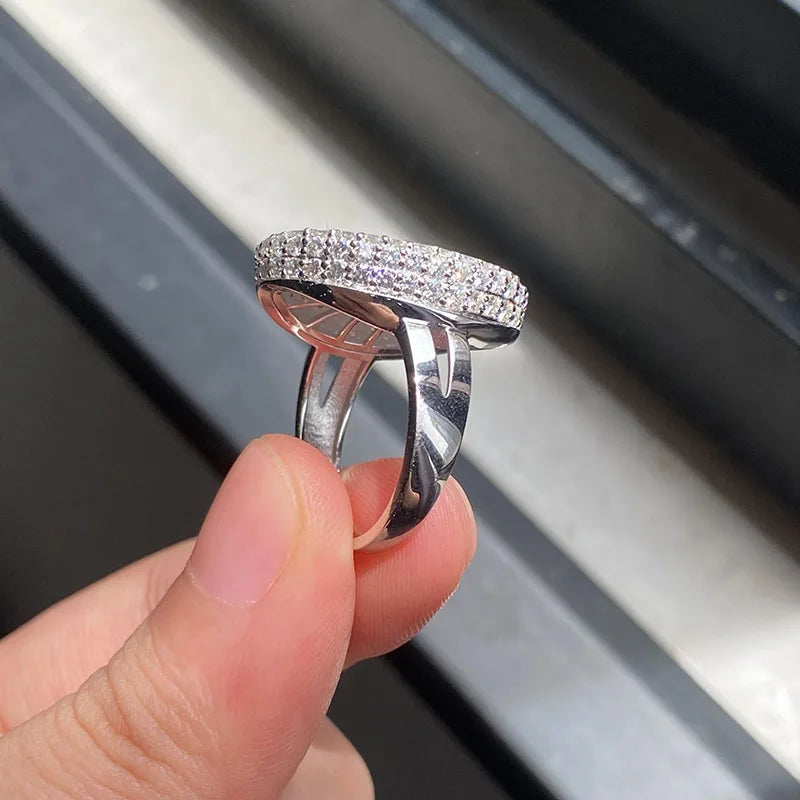 Round diamond full-stone statement ring