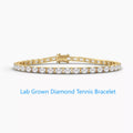 Emerald-cut lab-grown diamond tennis bracelet in gold