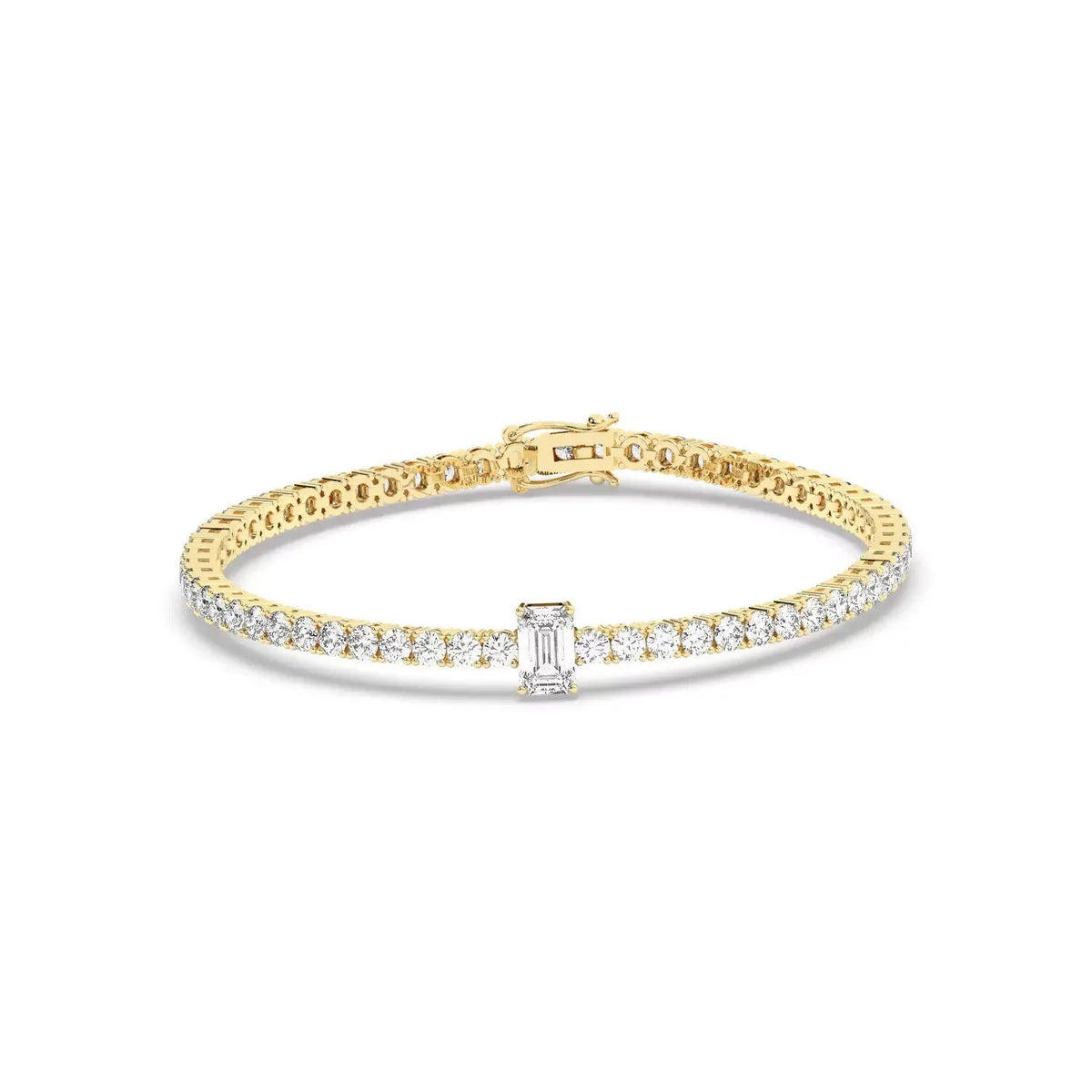 Lab-grown diamond mixed-cut tennis bracelet